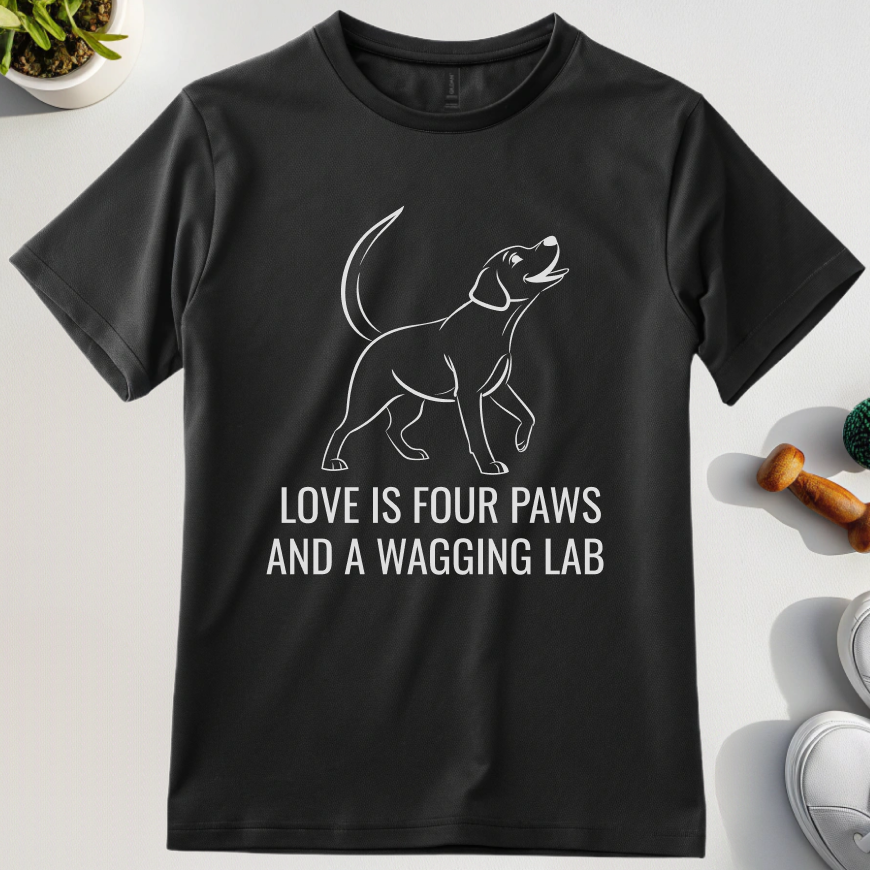 Love Is Four Paws And A Wagging Lab T-Shirt