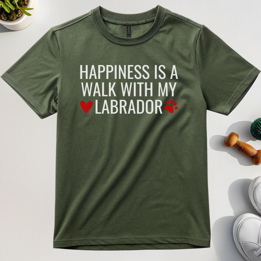 Happiness Is A Walk With My Labrador T-Shirt