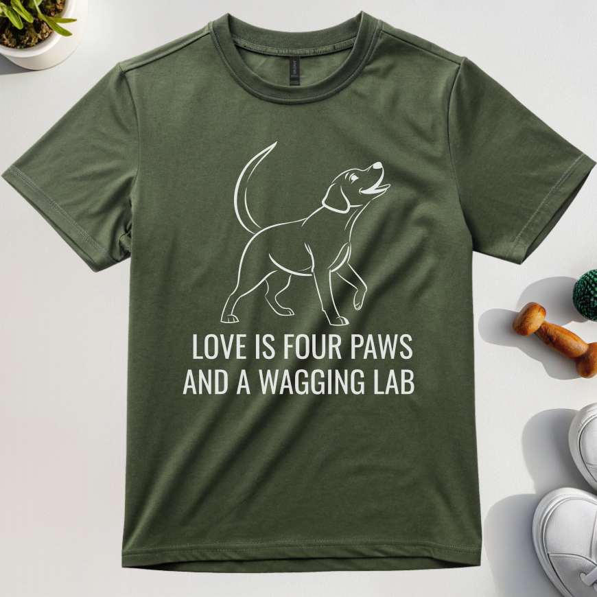 Love Is Four Paws And A Wagging Lab T-Shirt