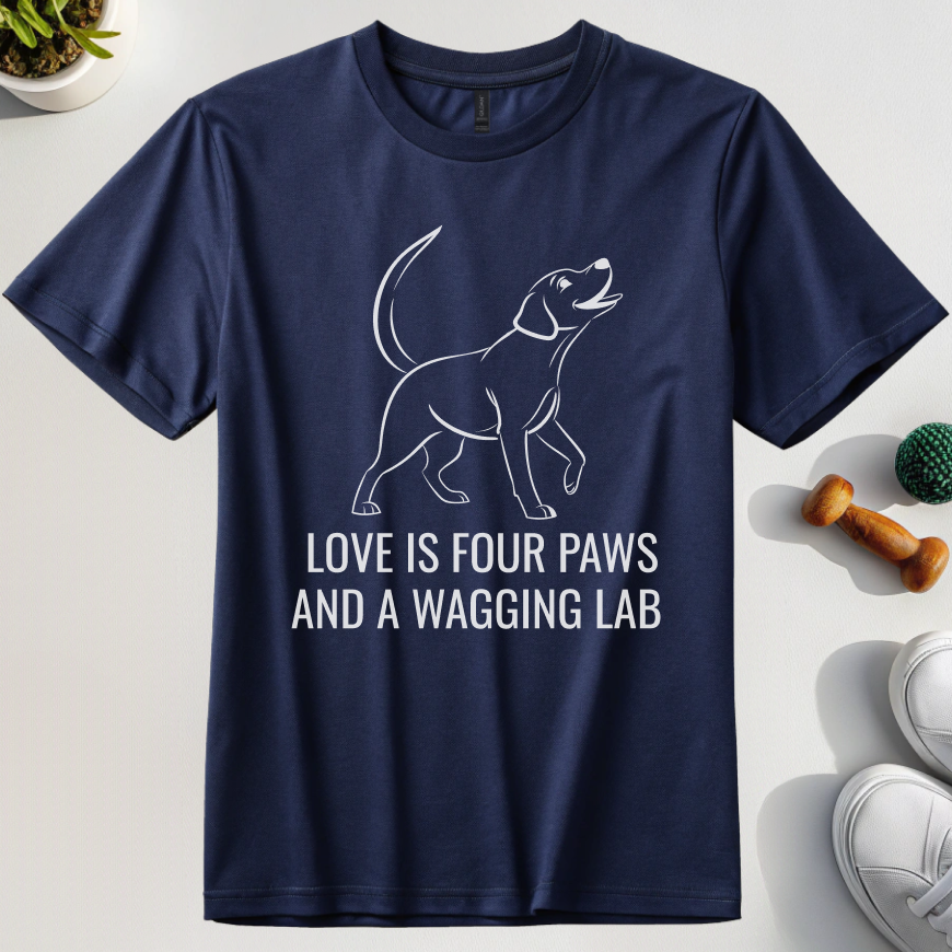 Love Is Four Paws And A Wagging Lab T-Shirt