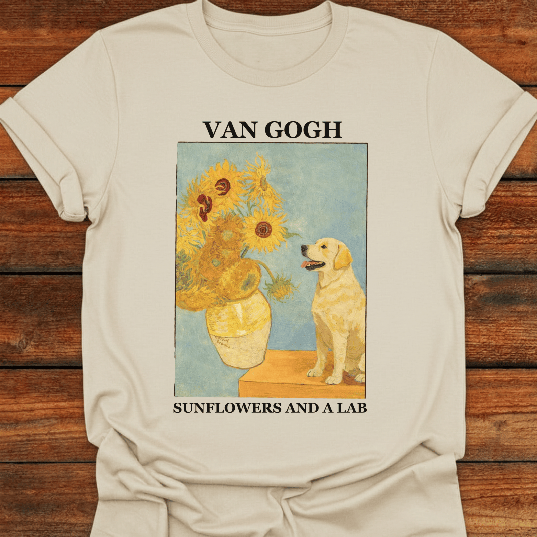 Van Gogh Sunflowers And A Lab T-Shirt