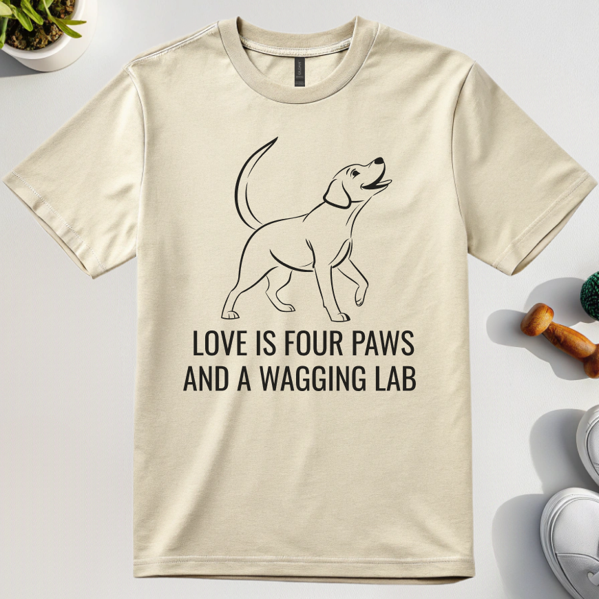 Love Is Four Paws And A Wagging Lab T-Shirt