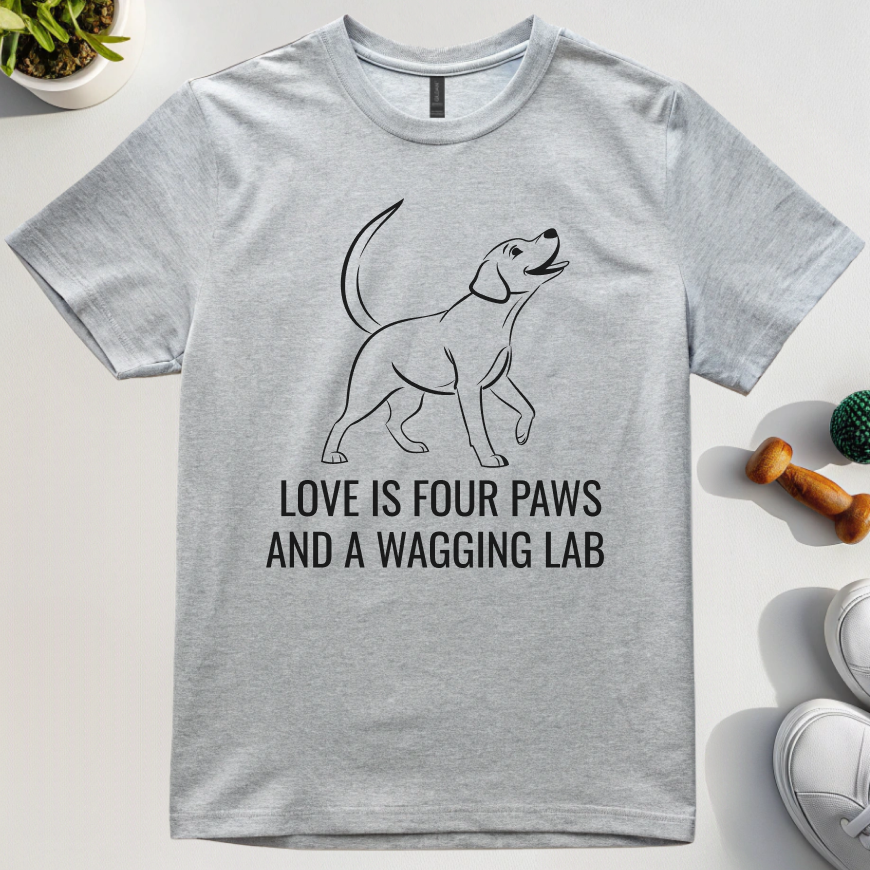 Love Is Four Paws And A Wagging Lab T-Shirt