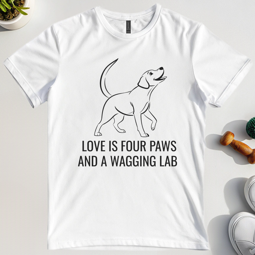Love Is Four Paws And A Wagging Lab T-Shirt