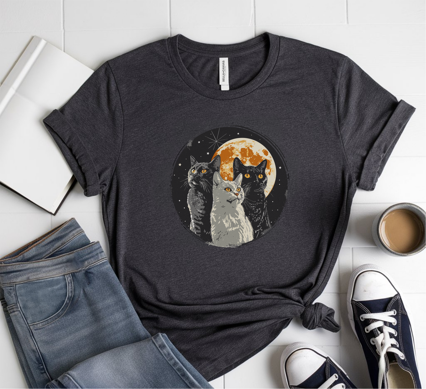 3 Cats & A Moon T-Shirt
