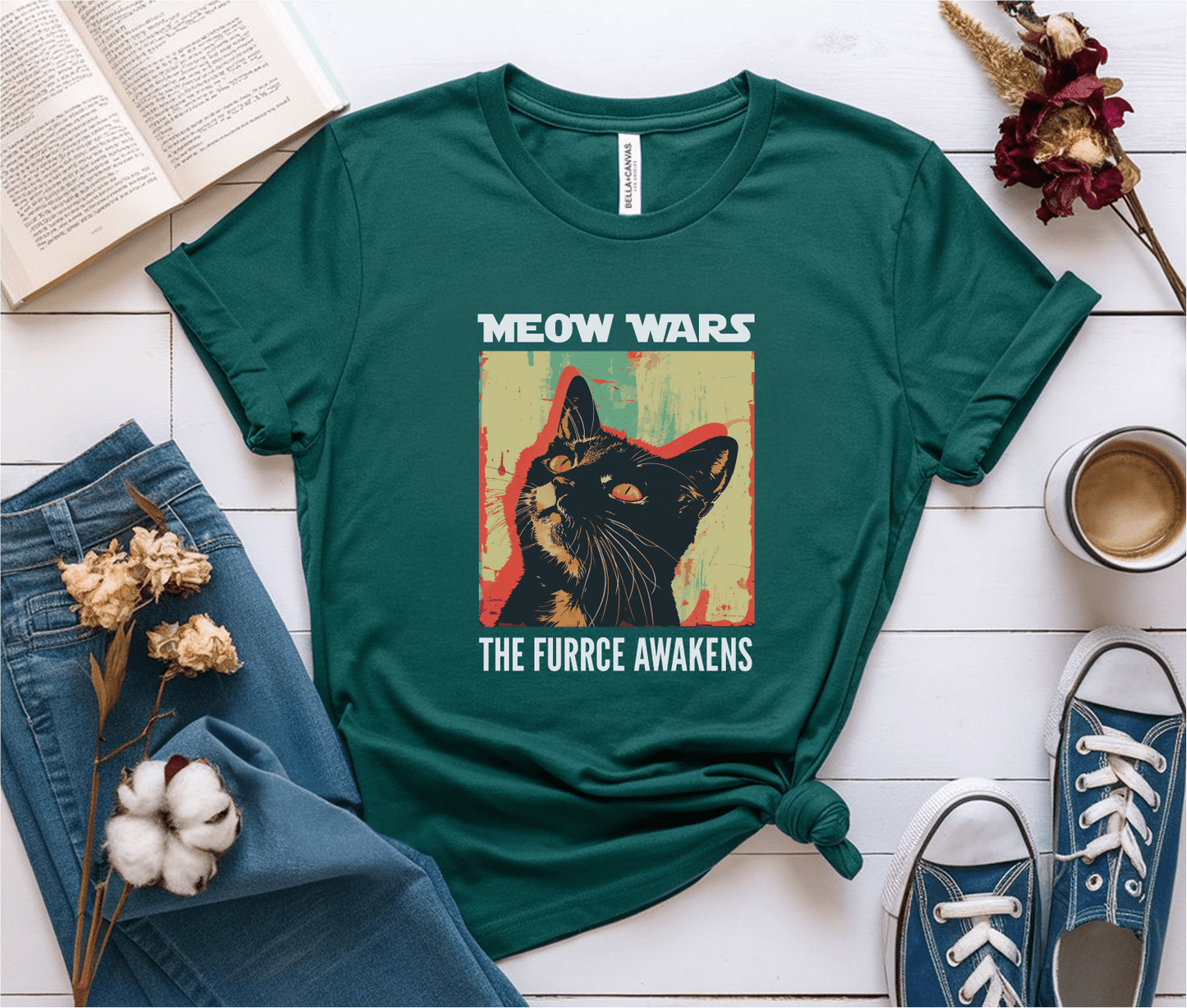 Meow Wars: The Furrce Awakens T-Shirt