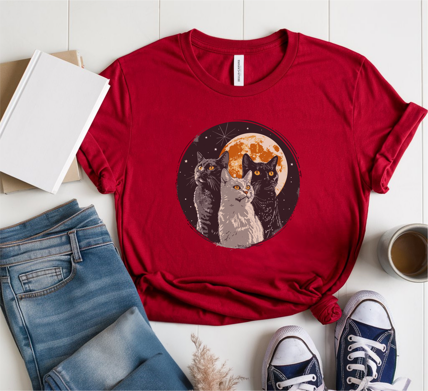 3 Cats & A Moon T-Shirt
