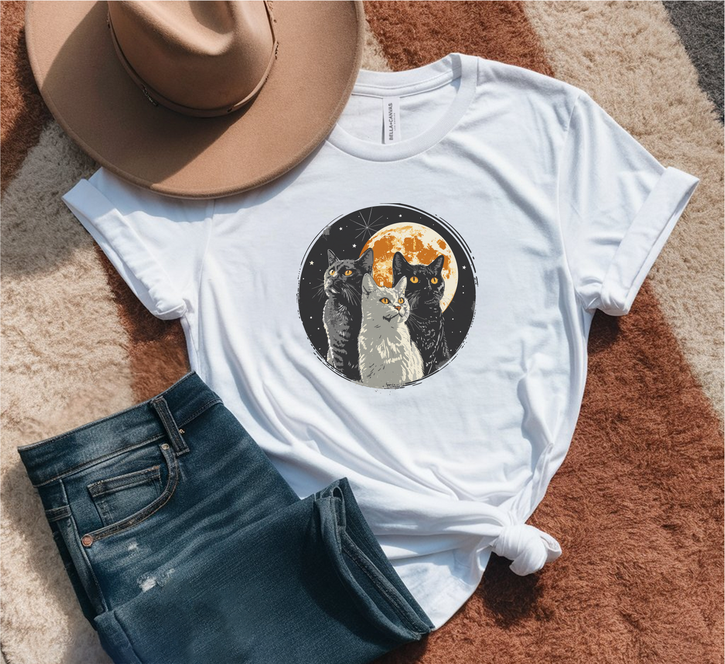 3 Cats & A Moon T-Shirt
