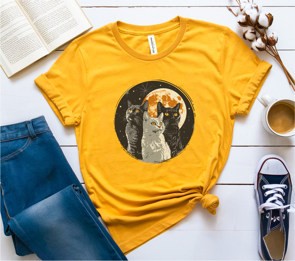 3 Cats & A Moon T-Shirt