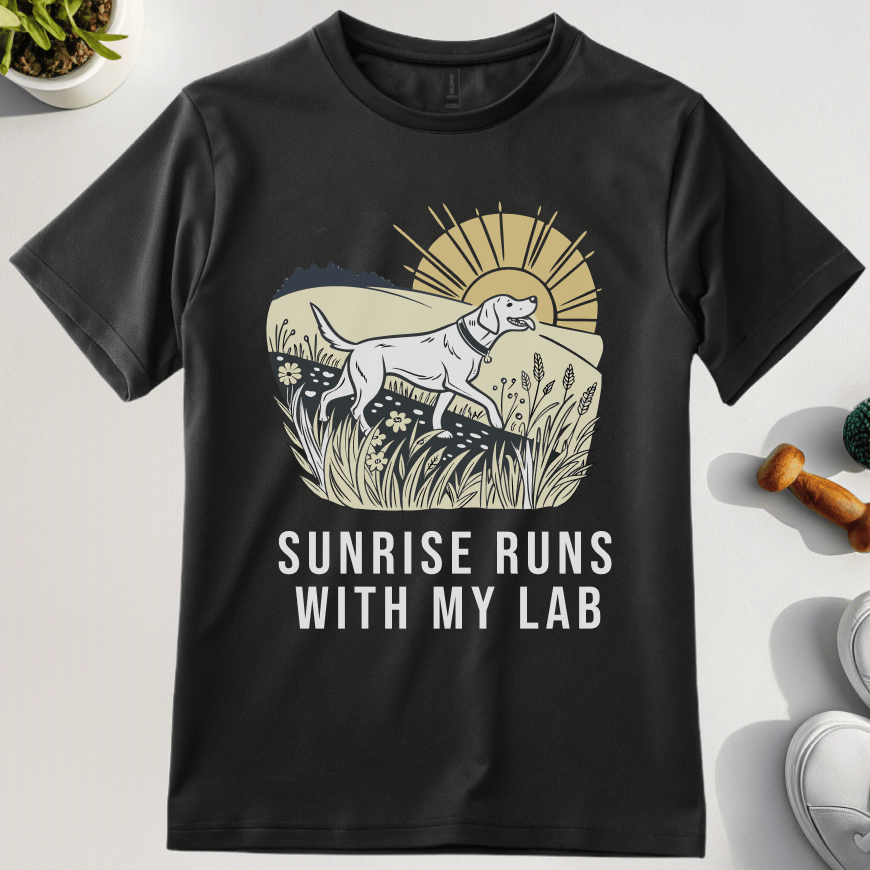 Sunrise Runs With My Lab T-Shirt
