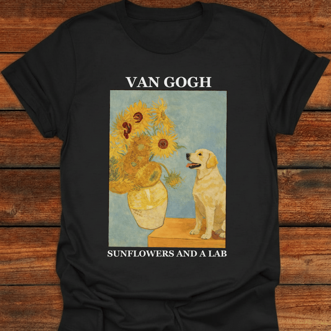 Van Gogh Sunflowers And A Lab T-Shirt