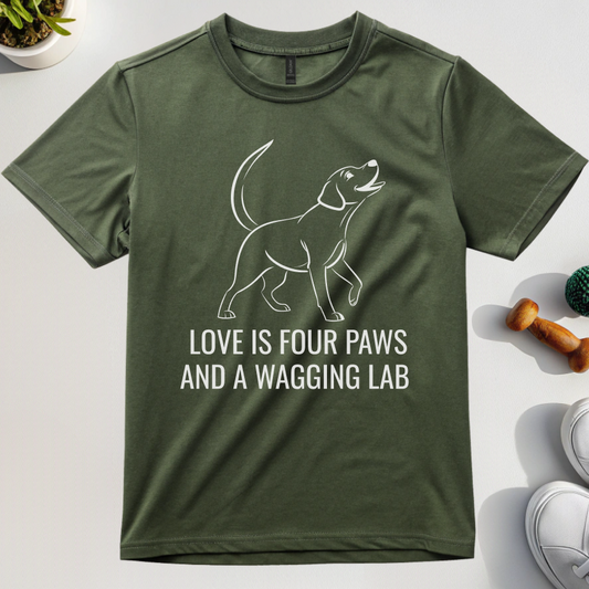 Love Is Four Paws And A Wagging Lab T-Shirt