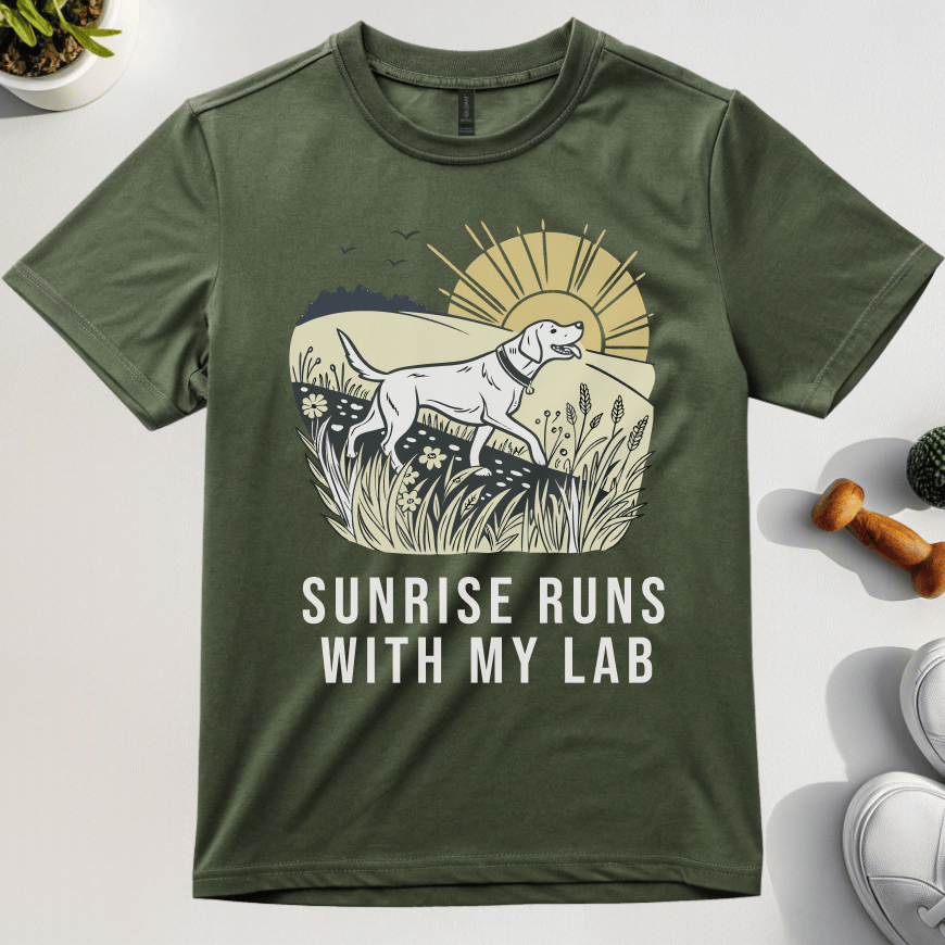 Sunrise Runs With My Lab T-Shirt