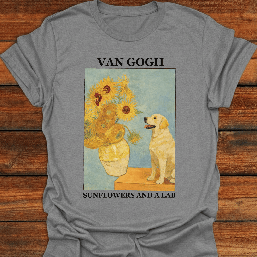 Van Gogh Sunflowers And A Lab T-Shirt