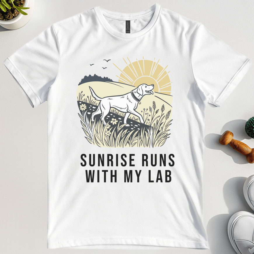 Sunrise Runs With My Lab T-Shirt