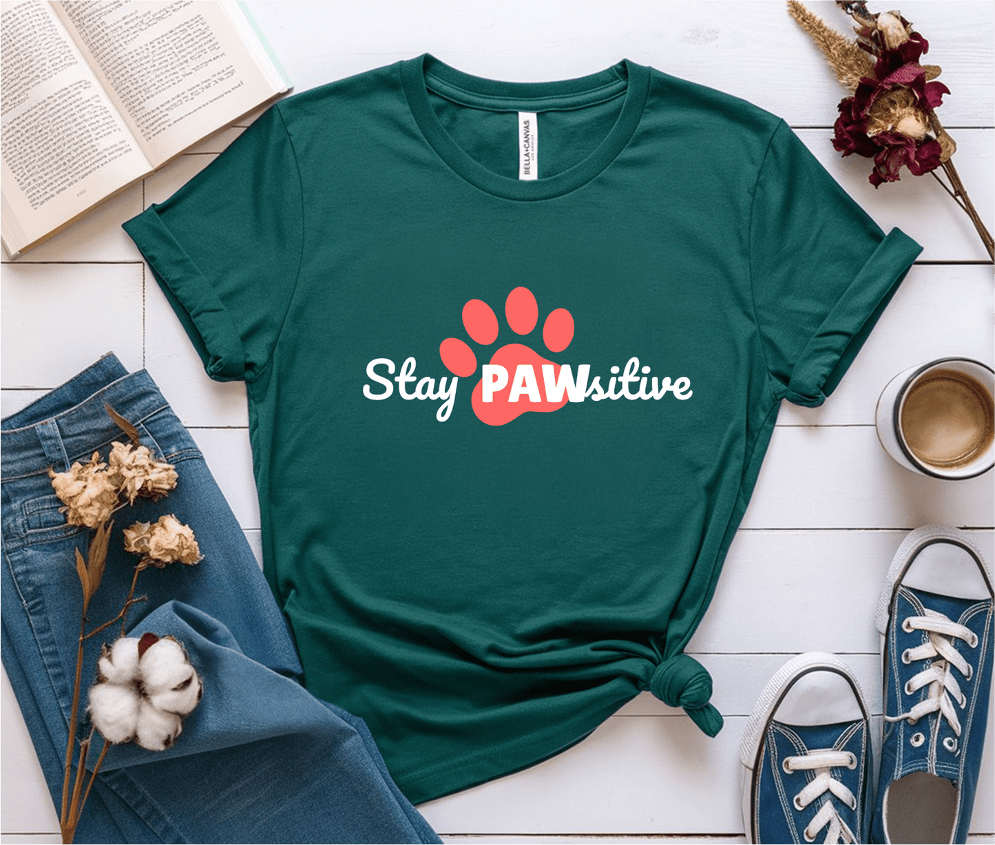 Stay Pawsitive T-Shirt
