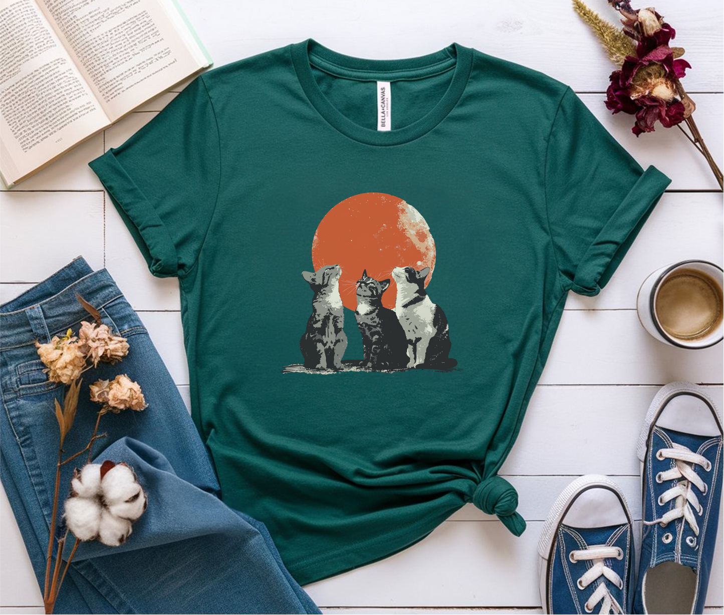 Cats & A Moon T-Shirt